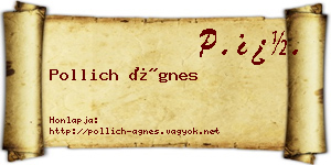 Pollich Ágnes névjegykártya